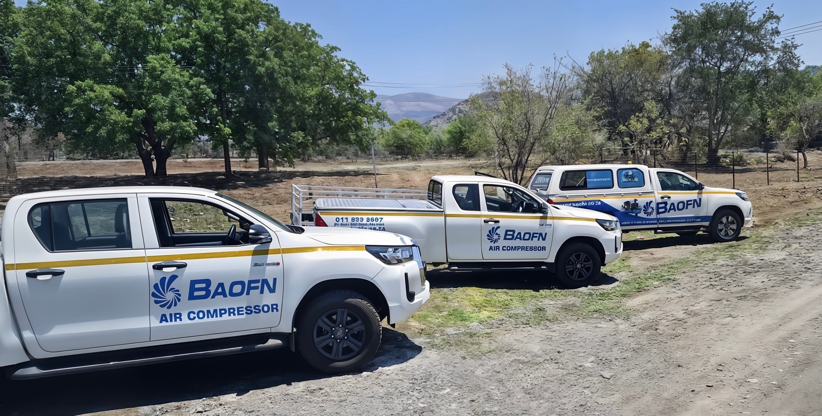 BAOFN service vehicles ready for dispatch from the Johannesburg yard