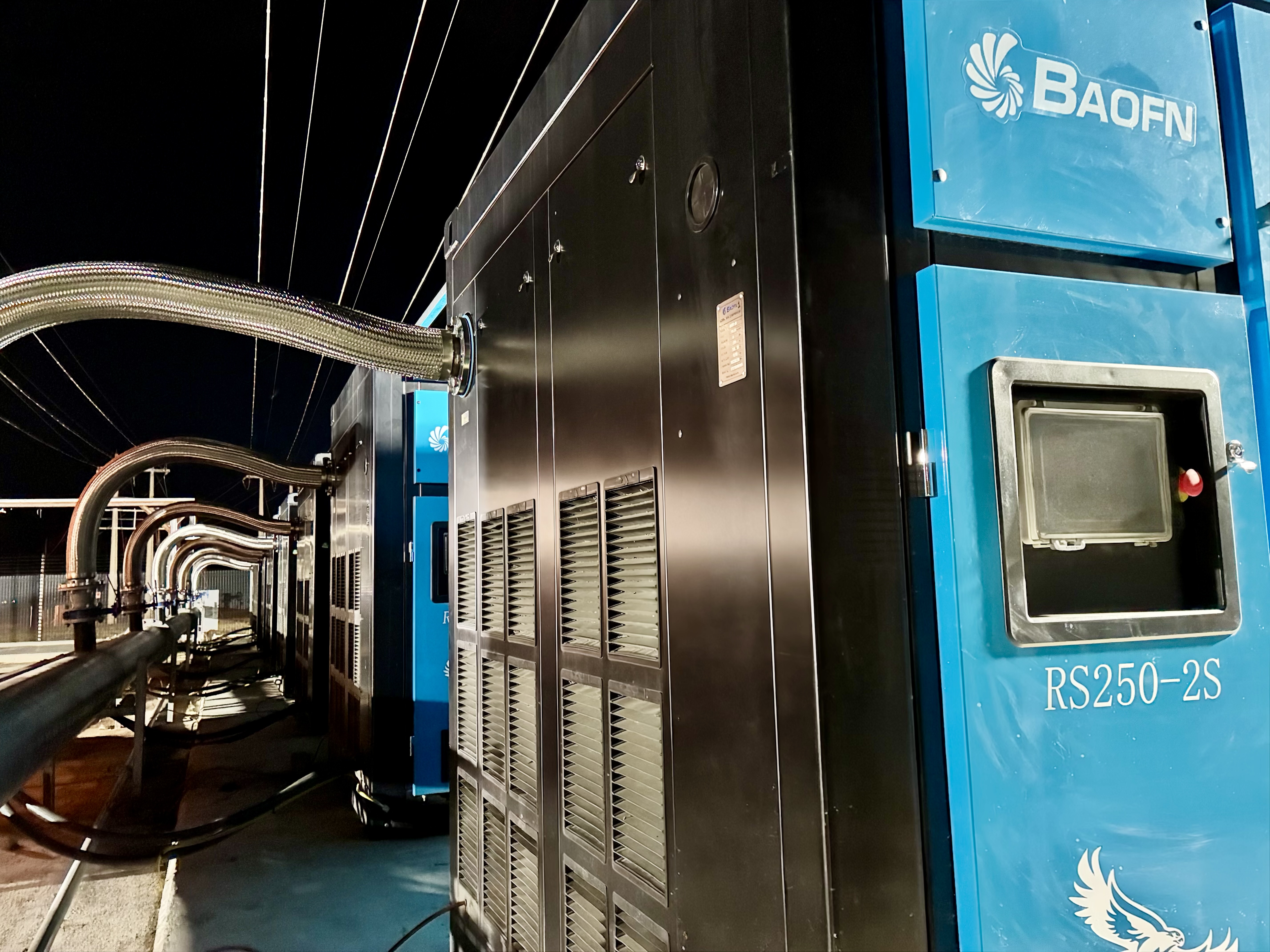 BAOFN RS250-2S compressors piped in a line on a South African plant